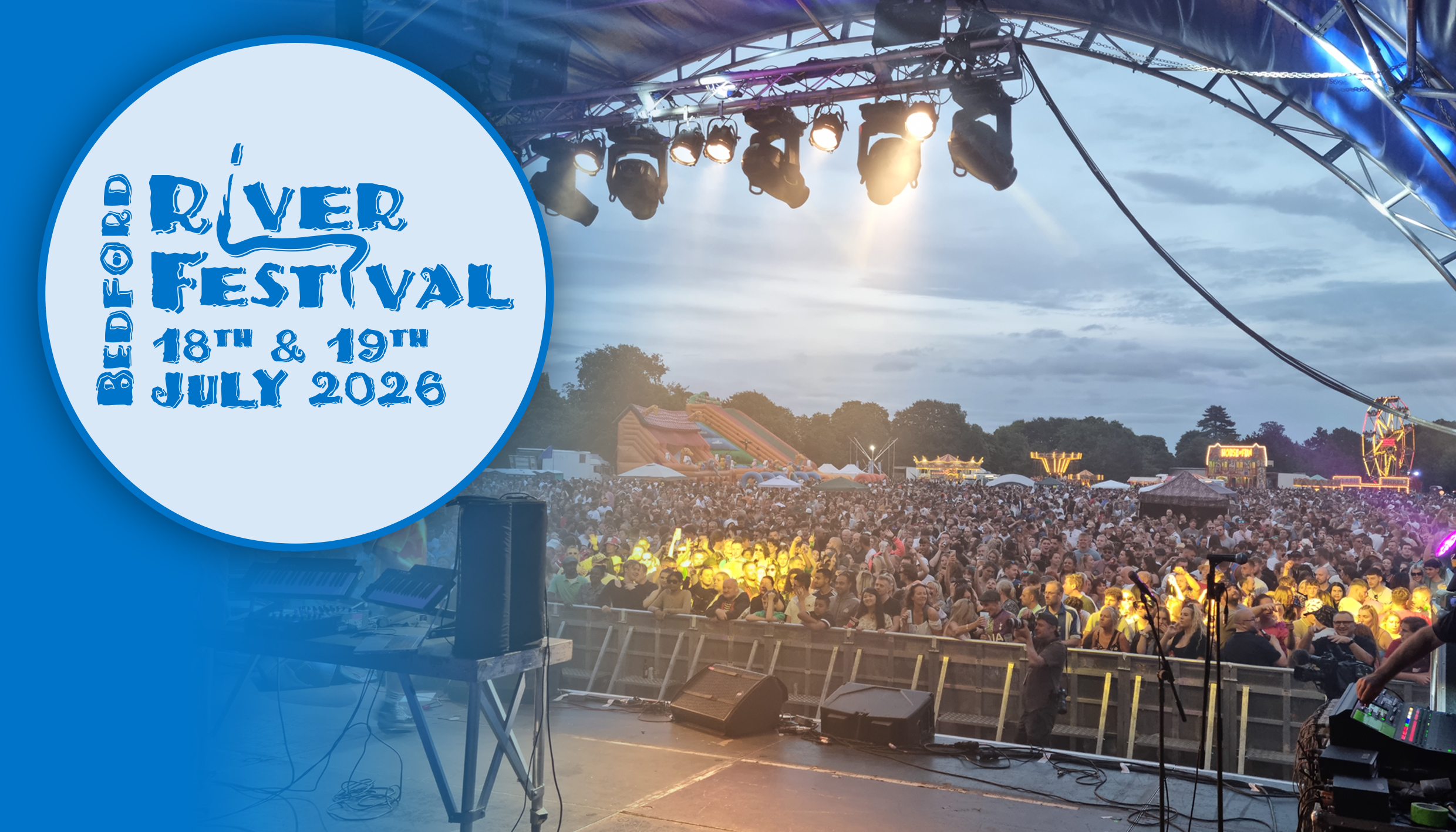 View of crowd from stage at River Festival 18-19 July 2026