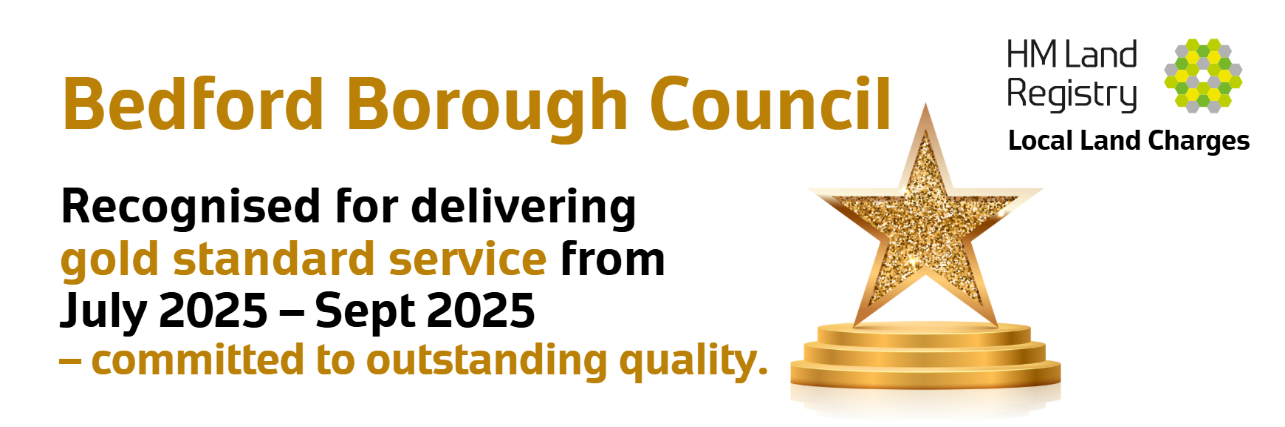 Bedford Borough Council recognised as delivering HM Land Registry Gold Standard