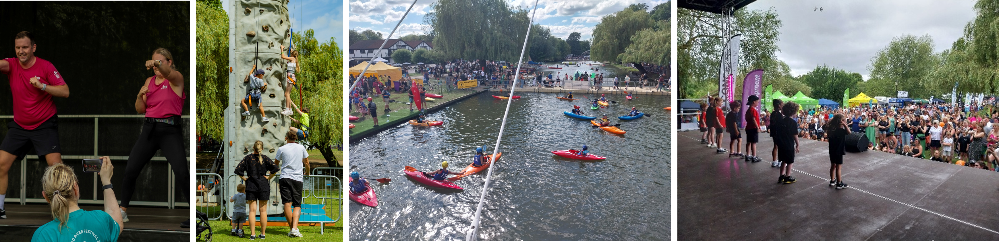 Canoes on river