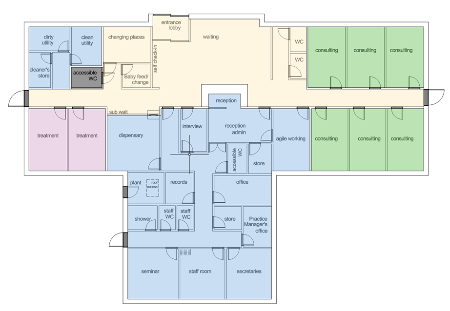 Proposed floor plan of Great Barford Medical Centre 