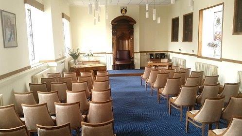 Inside the Old Town Hall set up for a ceremony