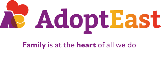 Adopt East logo and text: family is at the heart of all we do