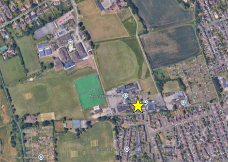 Arial map showing proposed location of new SEMH school