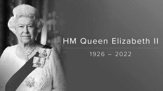 Black and white image of Queen Elizabeth II