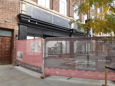 Number 58a-c on Bedford High Street undergoing renovations