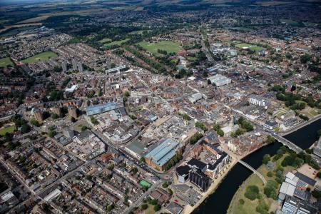 Aerial photo of Bedford Town Centre