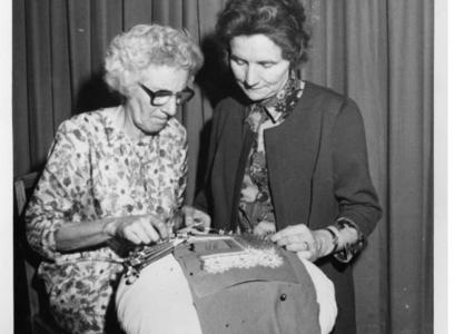 two women lacemaking