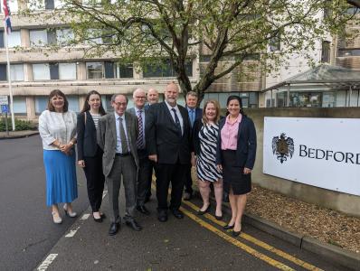 Bedford Borough Hall with Mayor Tom Wootton and colleagues