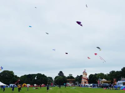Kites flying at Russell Park