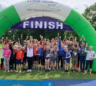 Aquathlon 2019 finish and children