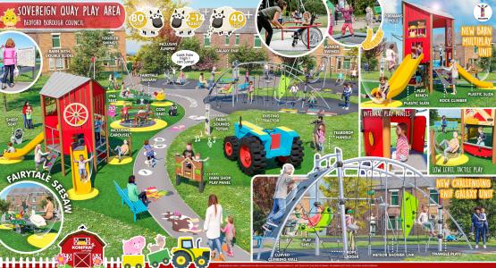 A plan for what the Commercial Road playground may look like when complete. 