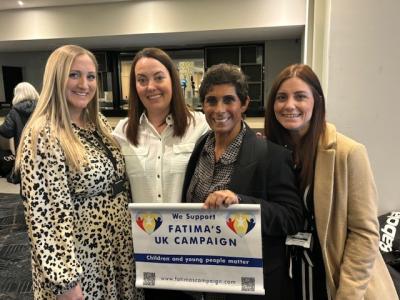 Alison Pullen, Headteacher of Bedford Virtual School for Looked After Children, was joined by Erin Mills, Assistant Headteacher of the Virtual School, and Gemma Hubbard-Jones, Education Advisor at the Virtual School, with Fatima Whitbread