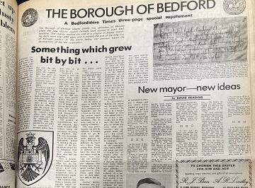 The Bedfordshire Times three-page feature on the demise of Bedford Borough Council in 1974