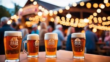 Glasses filled with beer