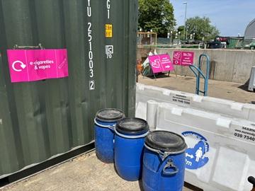 Area for vapes at the Household Waste Recycling Centre