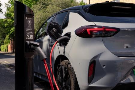 Car at EV charging point