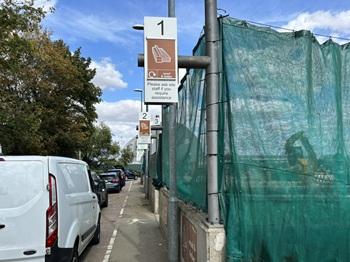 Bedford Household Waste Recycling Centre - vehicles in unloading bays