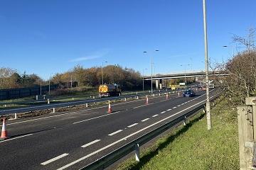 Traffic on the A6 Paula Radcliffe Way
