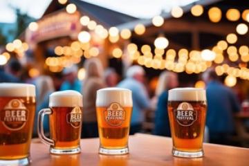 Glasses filled with beer