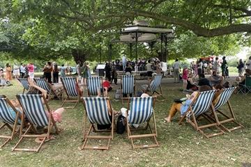 Bandstand Mill Meadows with deckchairs surrounding it