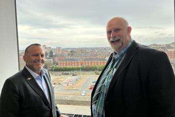 Tom Wootton, Mayor of Bedford Borough with John McReynolds, Senior Vice-President External Affairs at Universal Destinations & Experiences