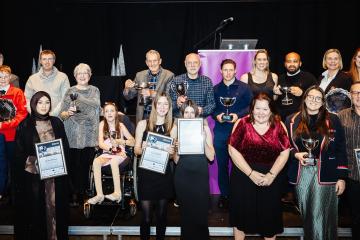 Group photos of the winners of the 2025 Bedford Sports and Physical Activity Awards