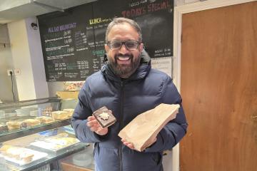 Councillor Abu Sultan at the Mile Road Cafe