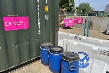 Area for vapes at the Household Waste Recycling Centre