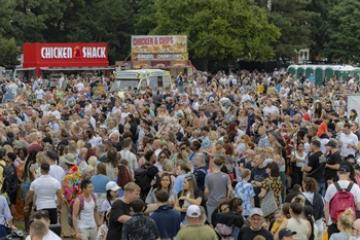 River Festival crowd and food stalls 2024