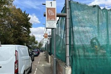 Bedford Household Waste Recycling Centre - vehicles in unloading bays