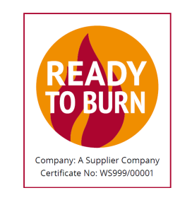 Ready To Burn text in front of an illustration of a flame
