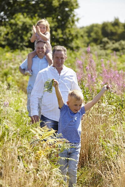 Family with kite