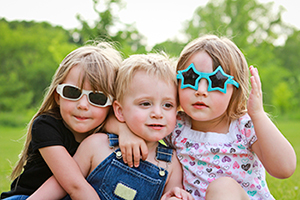 three children